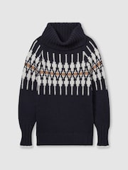 Reiss Navy Emma Wool-Blend Jumper - Image 2 of 6