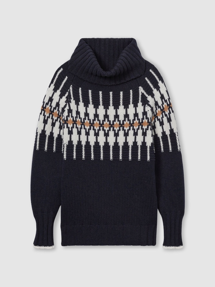 Reiss Navy Emma Wool-Blend Jumper - Image 2 of 6