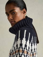 Reiss Navy Emma Wool-Blend Jumper - Image 4 of 6