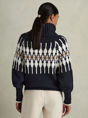 Reiss Navy Emma Wool-Blend Jumper - Image 5 of 6