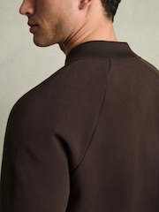 Reiss Dark Chocolate Rochdale Hybrid Quilt Raglan-Sleeve Bomber Jacket - Image 5 of 5