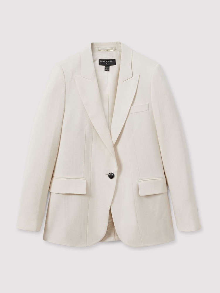 Reiss Ivory Maeve Atelier Single Breasted Suit Jacket with Virgin Wool - Image 2 of 6