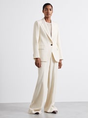 Reiss Ivory Maeve Atelier Single Breasted Suit Jacket with Virgin Wool - Image 3 of 6