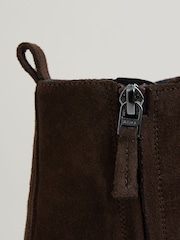 Reiss Chocolate Ellie Leather Lace-Up Boots - Image 4 of 5