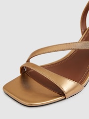 Reiss Bronze Alice Strappy Leather Heeled Sandals - Image 4 of 5