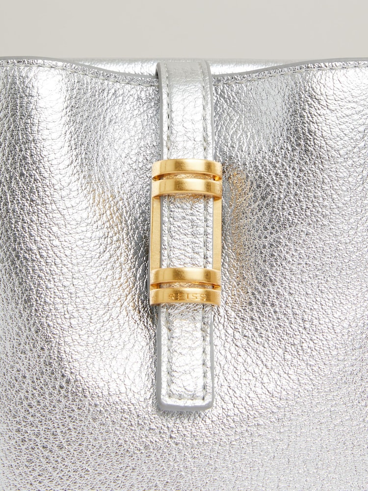 Reiss Silver Vienna Leather Phone Holder - Image 4 of 4