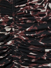 Reiss Black/Brown Tammy Printed Ruched Top - Image 5 of 5