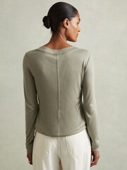 Reiss Sage Brady Jersey V-Neck Top - Image 5 of 6