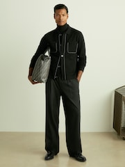 Reiss Black Stream Hardware-Embellished Cardigan - Image 1 of 6