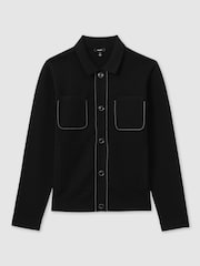 Reiss Black Stream Hardware-Embellished Cardigan - Image 2 of 6