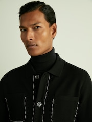 Reiss Black Stream Hardware-Embellished Cardigan - Image 4 of 6