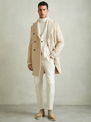 Reiss White Armitage Cabled Shawl-Collar Cardigan with Cotton and Wool - Image 5 of 6