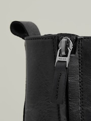 Reiss Black Ellie Leather Lace-Up Boots - Image 4 of 5