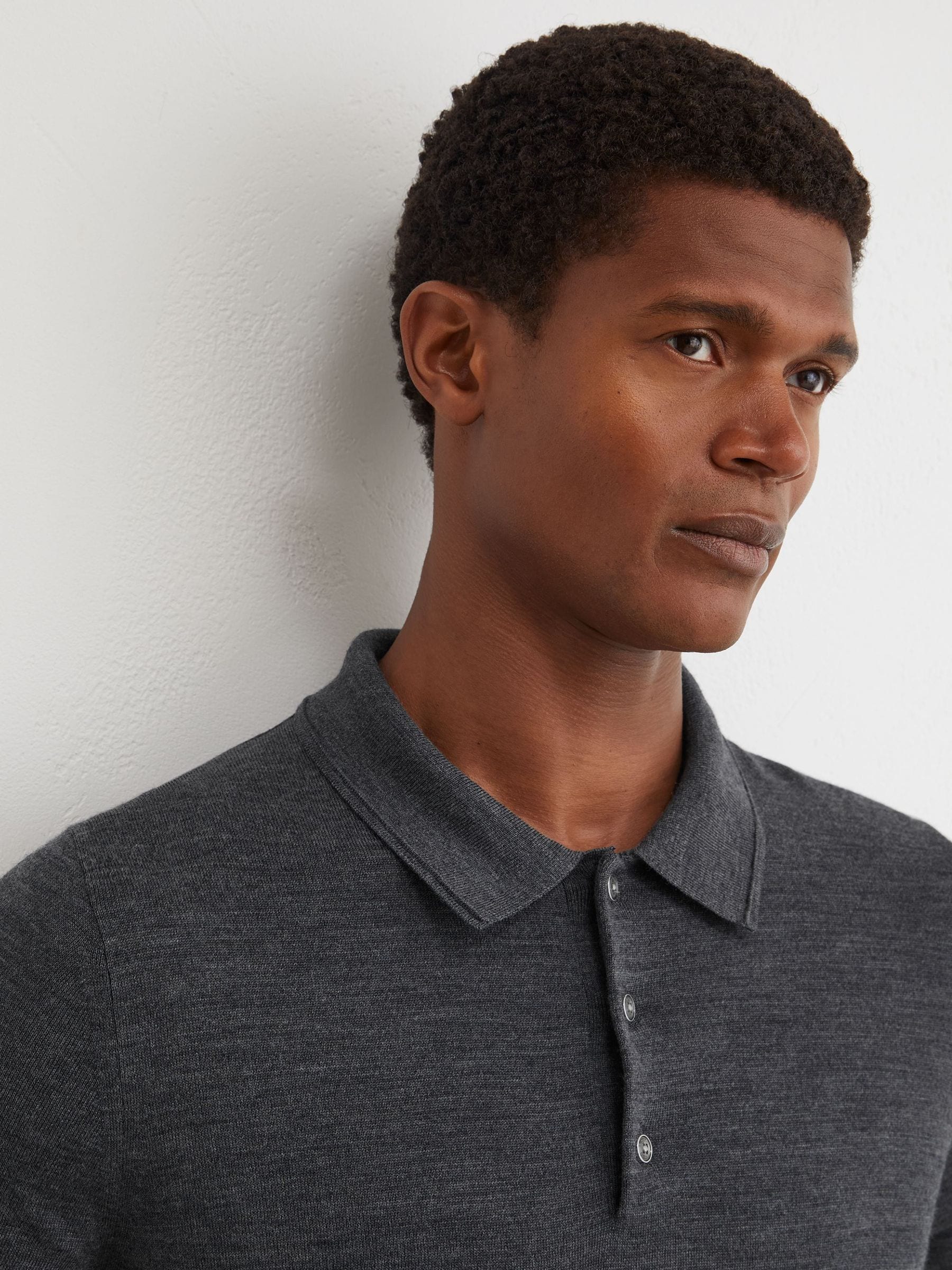 Comprar Camisa polo de manga comprida de lã merino Reiss Trafford