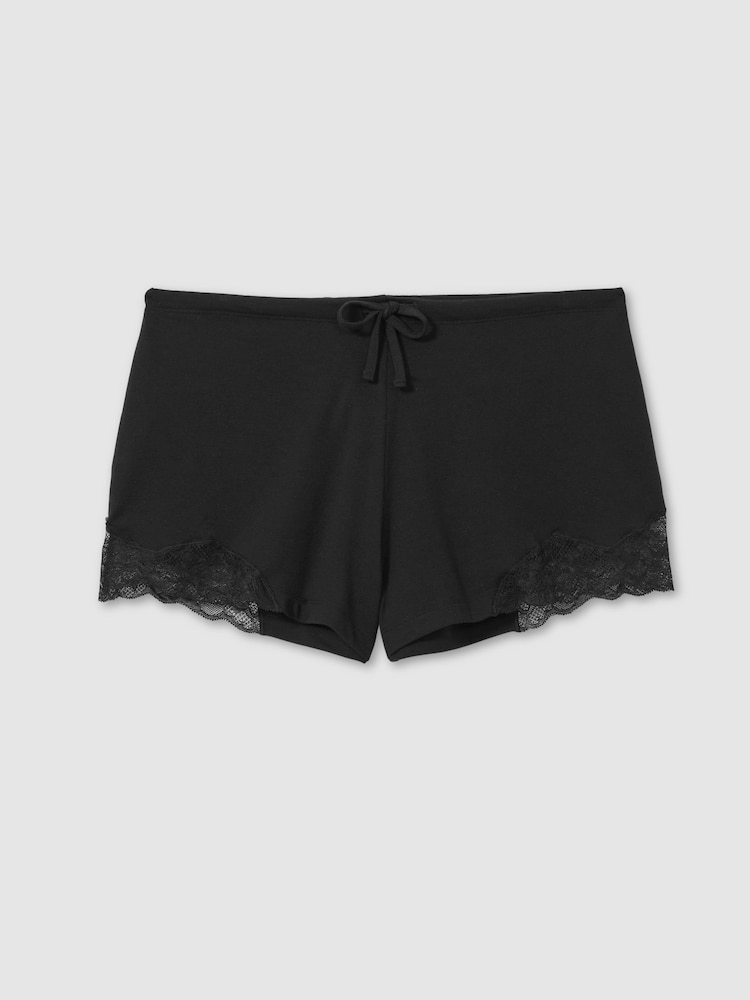 Reiss Demi Lace-Trimmed Jersey Shorts with Cotton and Modal - Image 2 of 5