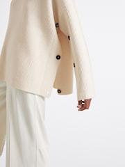 Reiss Ivory Eloise Atelier Buttoned Wool and Cashmere Jumper - Image 5 of 6