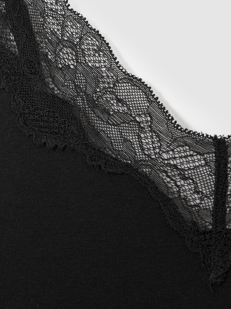 Reiss Dana Lace-Trimmed Jersey Nightdress with Cotton and Modal - Image 6 of 6