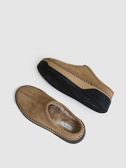 Reiss Tan Sydney Suede Shearling-Lined Mules - Image 3 of 5