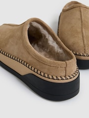 Reiss Tan Sydney Suede Shearling-Lined Mules - Image 4 of 5