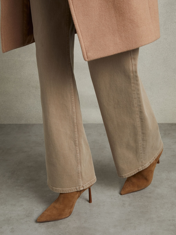 Reiss Tan Karlie Seamed Suede Ankle Boots - Image 2 of 5 Reiss Tan Karlie Seamed Suede Ankle Boots - Image 2 of 5