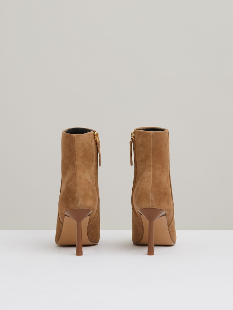 Reiss Tan Karlie Seamed Suede Ankle Boots - Image 5 of 5 Reiss Tan Karlie Seamed Suede Ankle Boots - Image 5 of 5