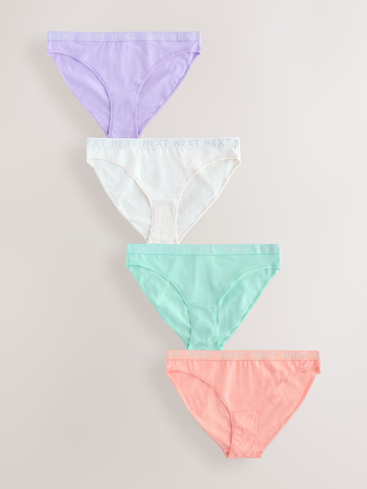 Pastel High Leg Logo Knickers 4 Pack - Image 1 of 7