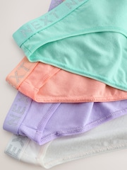 Pastel High Leg Cotton Logo Knickers 4 Pack - Image 11 of 11