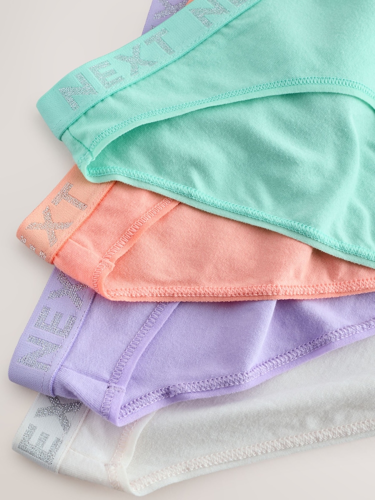Pastel High Leg Cotton Logo Knickers 4 Pack - Image 11 of 11