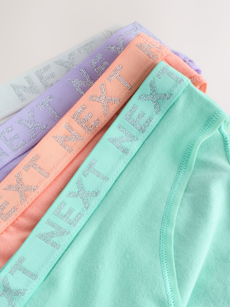 Pastel High Leg Logo Knickers 4 Pack - Image 6 of 7