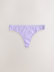Pastel Tones Thong Logo Knickers 4 Pack - Image 5 of 10