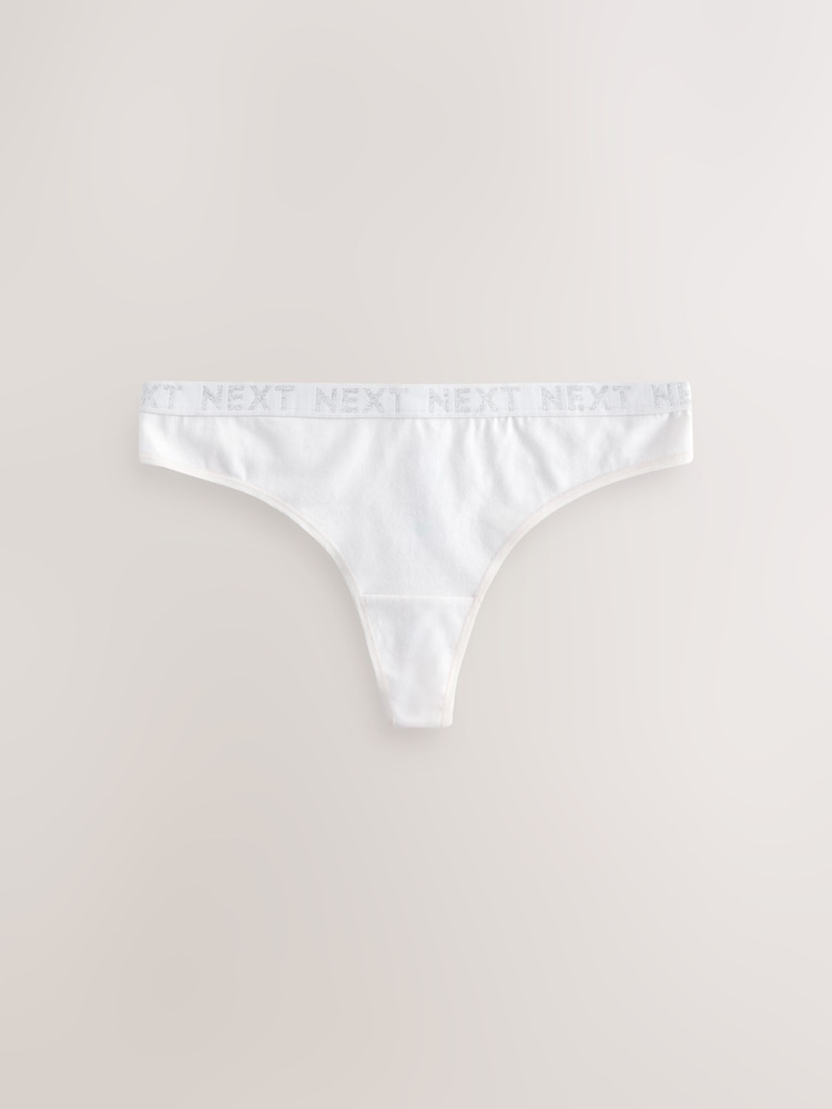 Pastel Tones Thong Logo Knickers 4 Pack - Image 8 of 10
