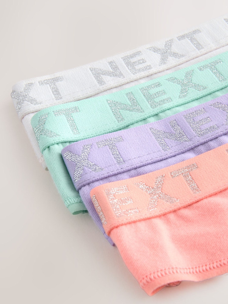 Pastel Tones Thong Logo Knickers 4 Pack - Image 9 of 10