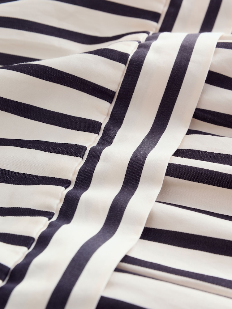 Black/White Maxi Stripe Tiered 100% Cotton Dress - Image 2 of 3