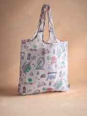 Cath Kidston Ecru Lovely London Foldaway Shopper Bag - Image 1 of 4