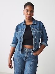 bleu foncé - Veste en jean ajustée à buste fuller - Image 2 de 10