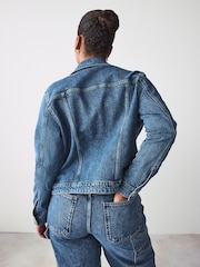 bleu foncé - Veste en jean ajustée à buste fuller - Image 3 de 10