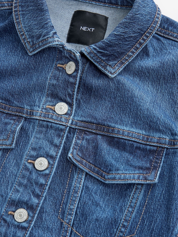 Donkerblauw - Fuller Bust Fitted Denim Jacket - Image 7 of 10