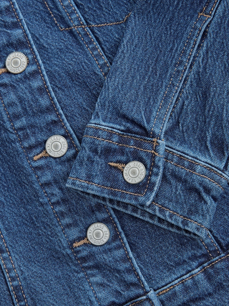 Donkerblauw - Fuller Bust Fitted Denim Jacket - Image 9 of 10