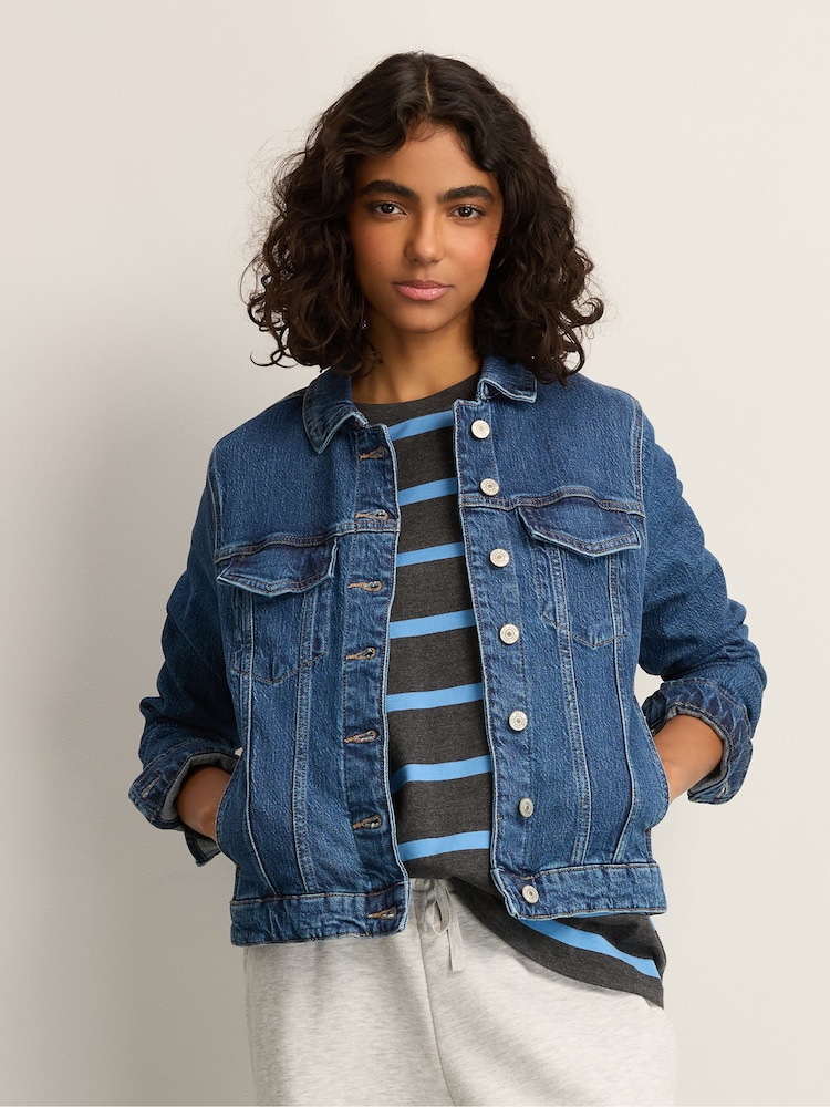 bleu foncé - Jean Veste ajustées - Image 1 of 9