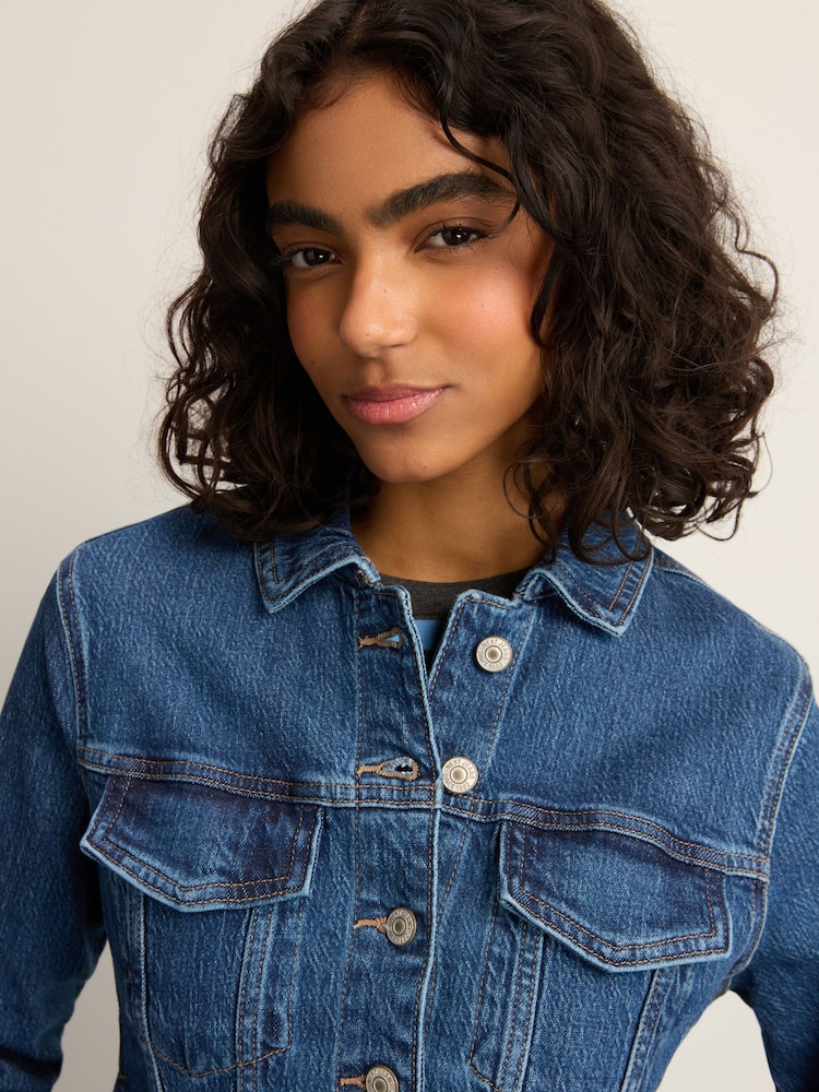 bleu foncé - Jean Veste ajustées - Image 4 of 9