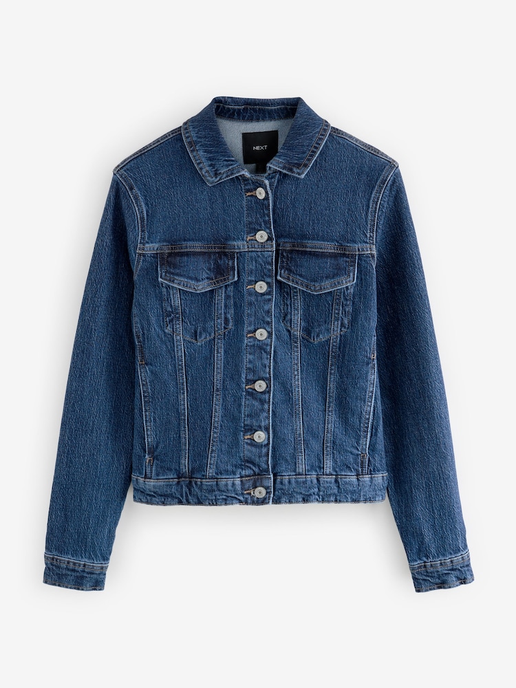 bleu foncé - Jean Veste ajustées - Image 6 of 9