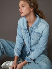 Bleu moyen - Jean Veste ajustées - Image 1 of 8