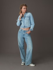 Bleu moyen - Jean Veste ajustées - Image 2 of 8