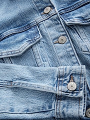 Bleu moyen - Jean Veste ajustées - Image 7 of 8