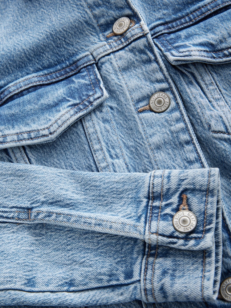 Bleu moyen - Jean Veste ajustées - Image 7 of 8