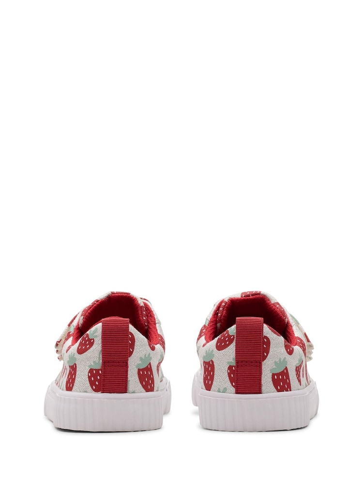 Clarks Silver Wide Fit (G) Kids Foxing Canvas Trainers - Image 5 of 7