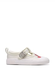 Clarks Silver Wide Fit (G) Fabric Foxing Berry Toddler Canvas Shoes - Image 1 of 7
