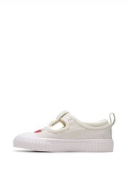 Clarks Silver Wide Fit (G) Fabric Foxing Berry Toddler Canvas Shoes - Image 2 of 7