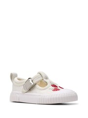 Clarks Silver Wide Fit (G) Fabric Foxing Berry Toddler Canvas Shoes - Image 3 of 7