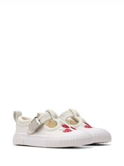 Clarks Silver Wide Fit (G) Fabric Foxing Berry Toddler Canvas Shoes - Image 4 of 7